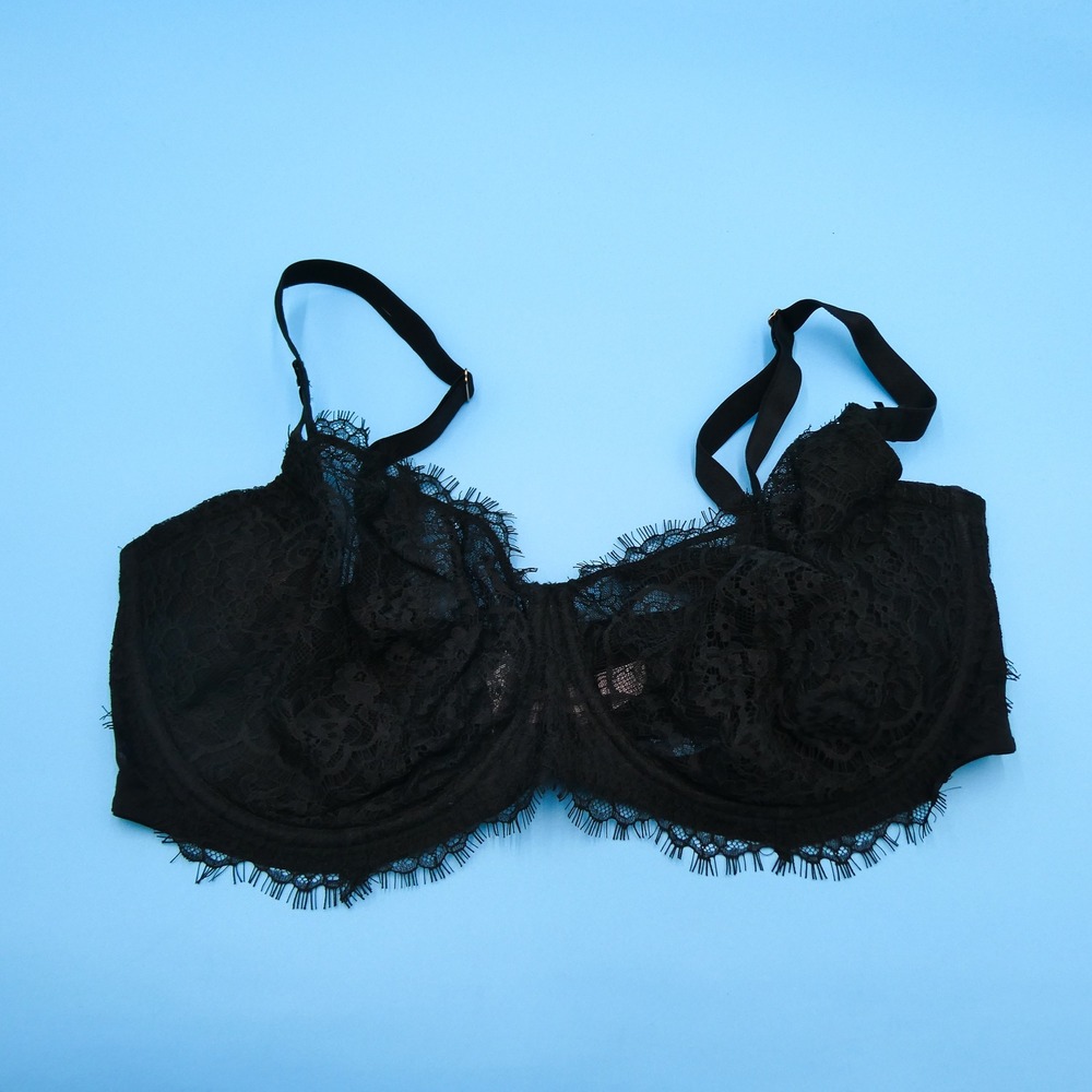 Victoria's‎ Secret Bra Womens 40DDD Dream Angels Black Lace Eyelash Polyamide